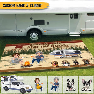 GeckoCustom You Me And The Dog Vintage Camping Doormat N304 HN590