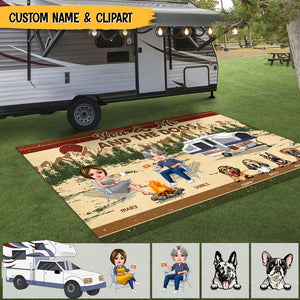 GeckoCustom You Me And The Dog Vintage Camping Doormat N304 HN590