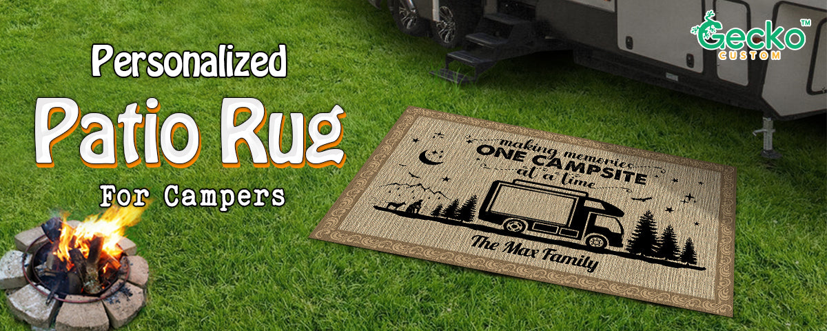 Personalized Patio Rug For Campers