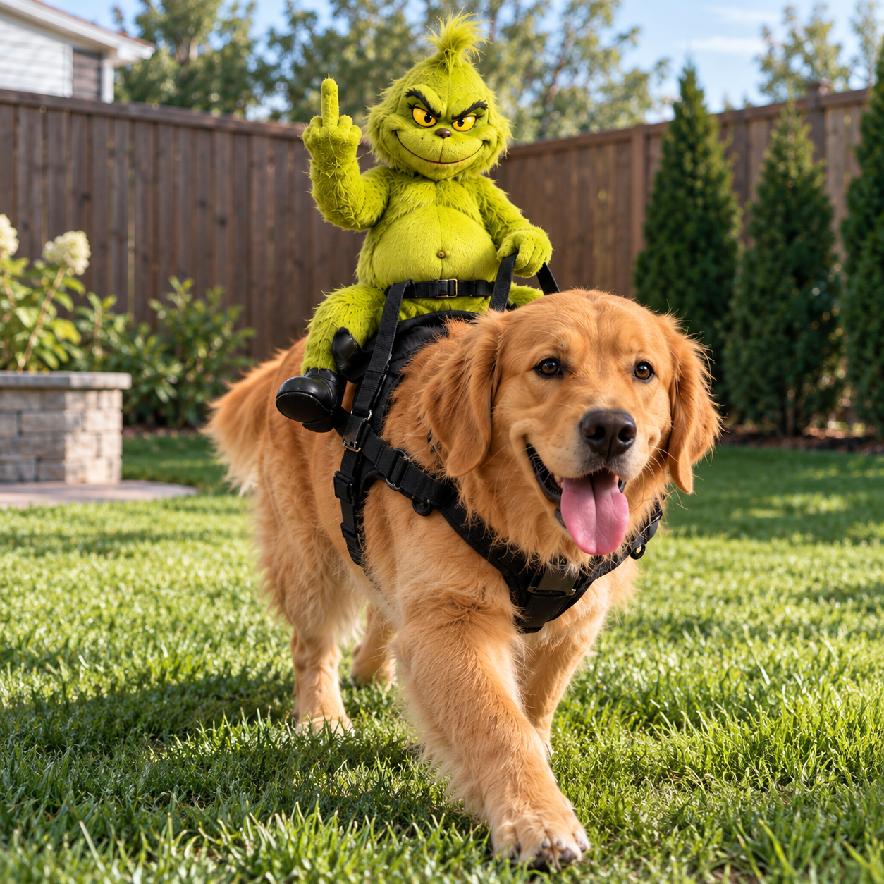 Funny Christmas Dog Rider Costume – Green Monster Riding Pet Outfit TH10 171413