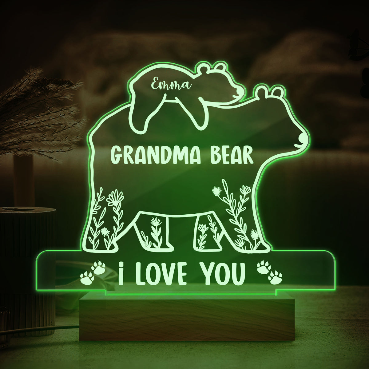 Mama Bear We Love You Personalized LED Night Light Gift For Mom Grandma CH07 895310