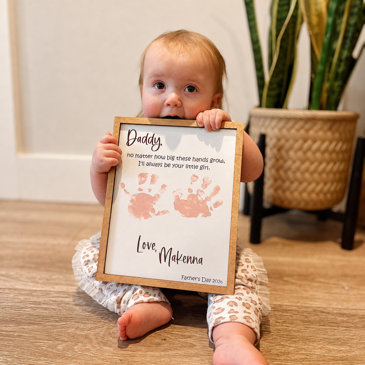 Custom DIY Wooden Always Be Daddy's Buddy - Father's Day Handprint Sign Gift LM32 668997