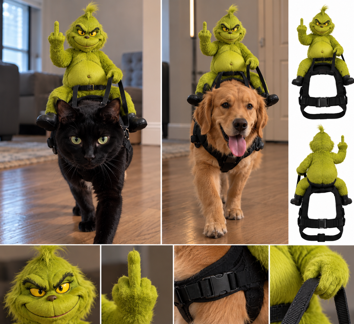 Funny Christmas Dog Rider Costume – Green Monster Riding Pet Outfit TH10 171413