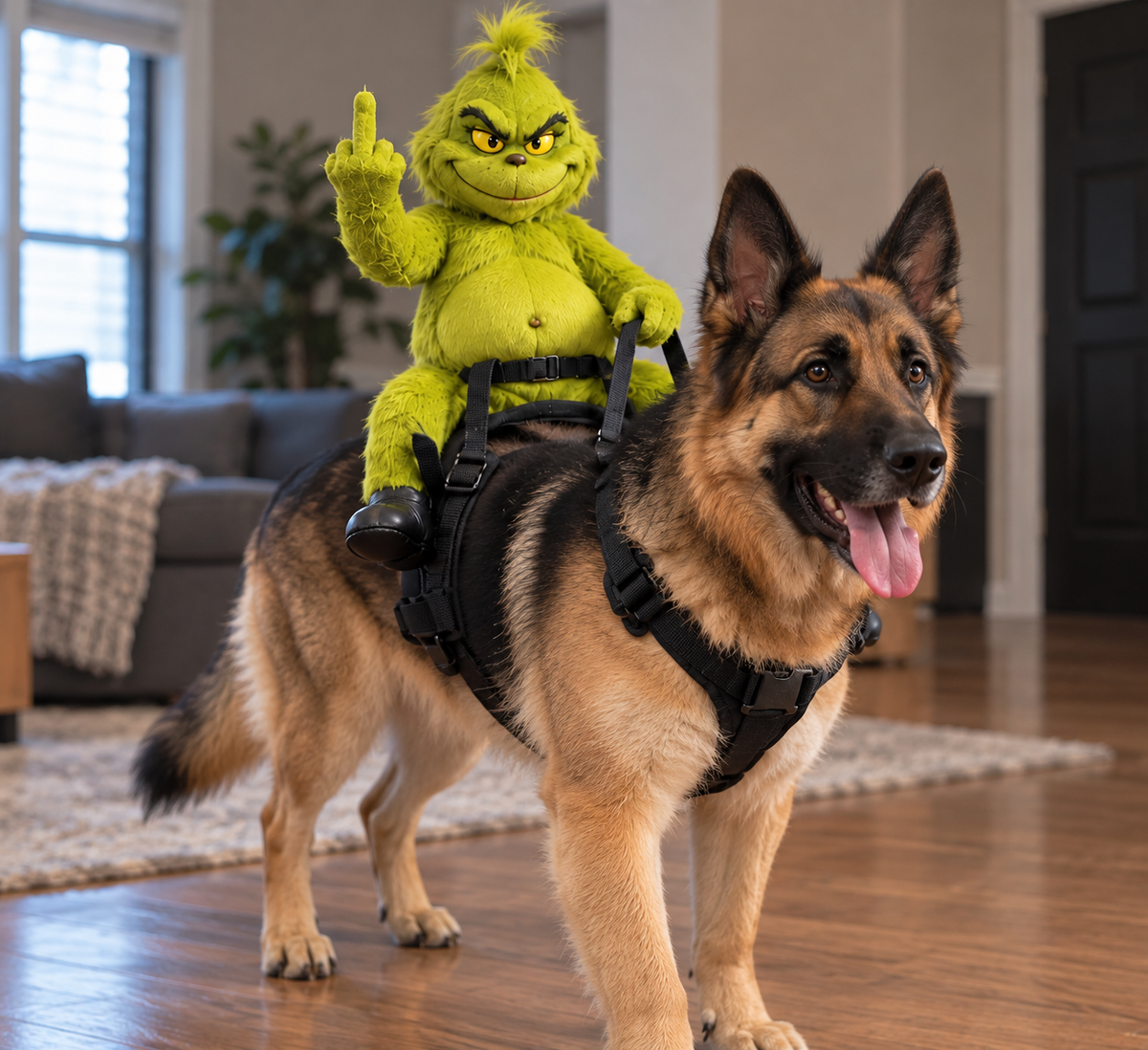 Funny Christmas Dog Rider Costume – Green Monster Riding Pet Outfit TH10 171413