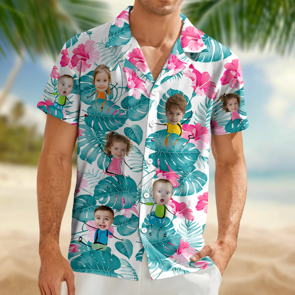 Custom Photo Funny Kids Personalized Hawaii Shirt Family Gift HA75 892048
