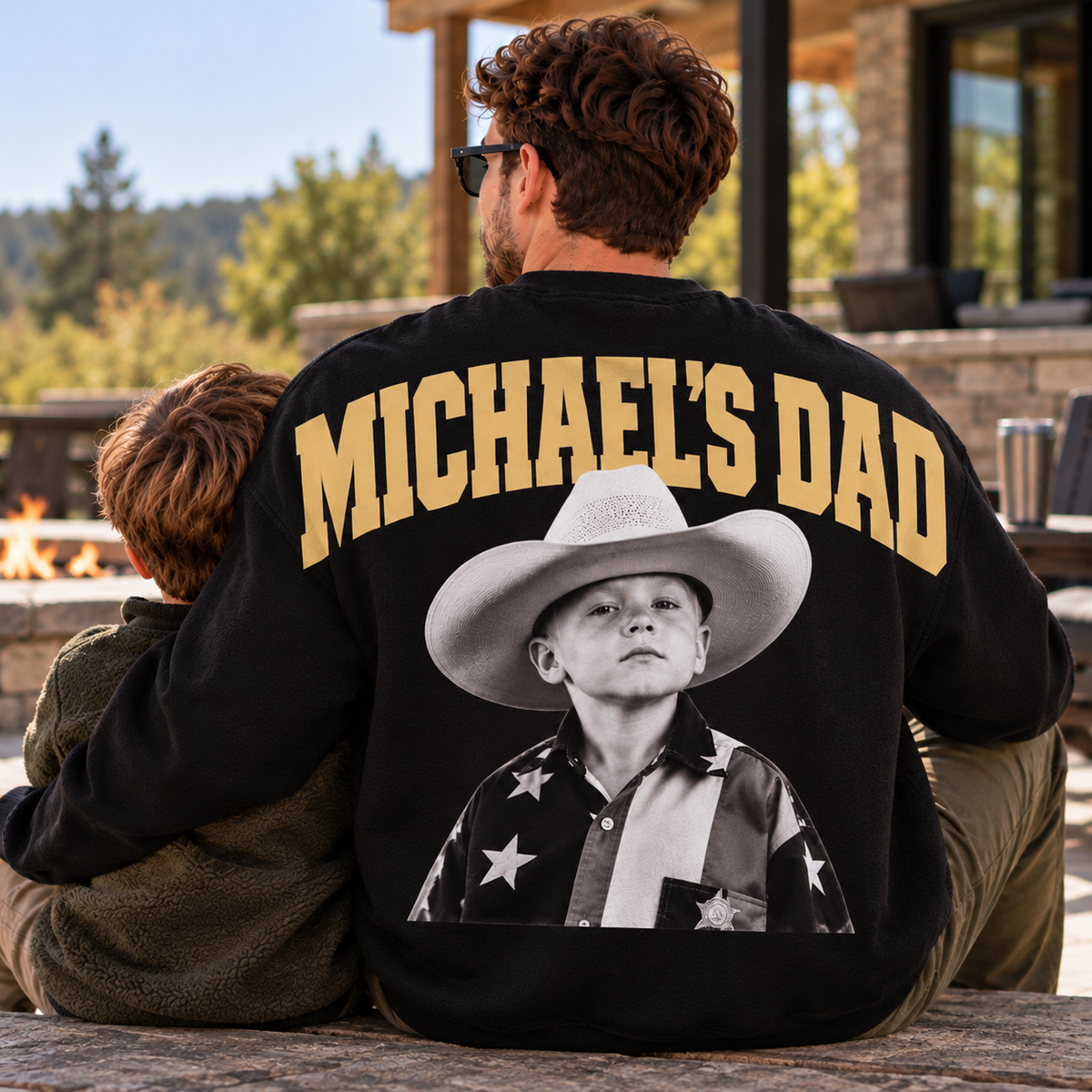 Personalized Vintage Photo Dad, Mom Shoulder to Shoulder Hoodie, Sweatshirt LM32 670475