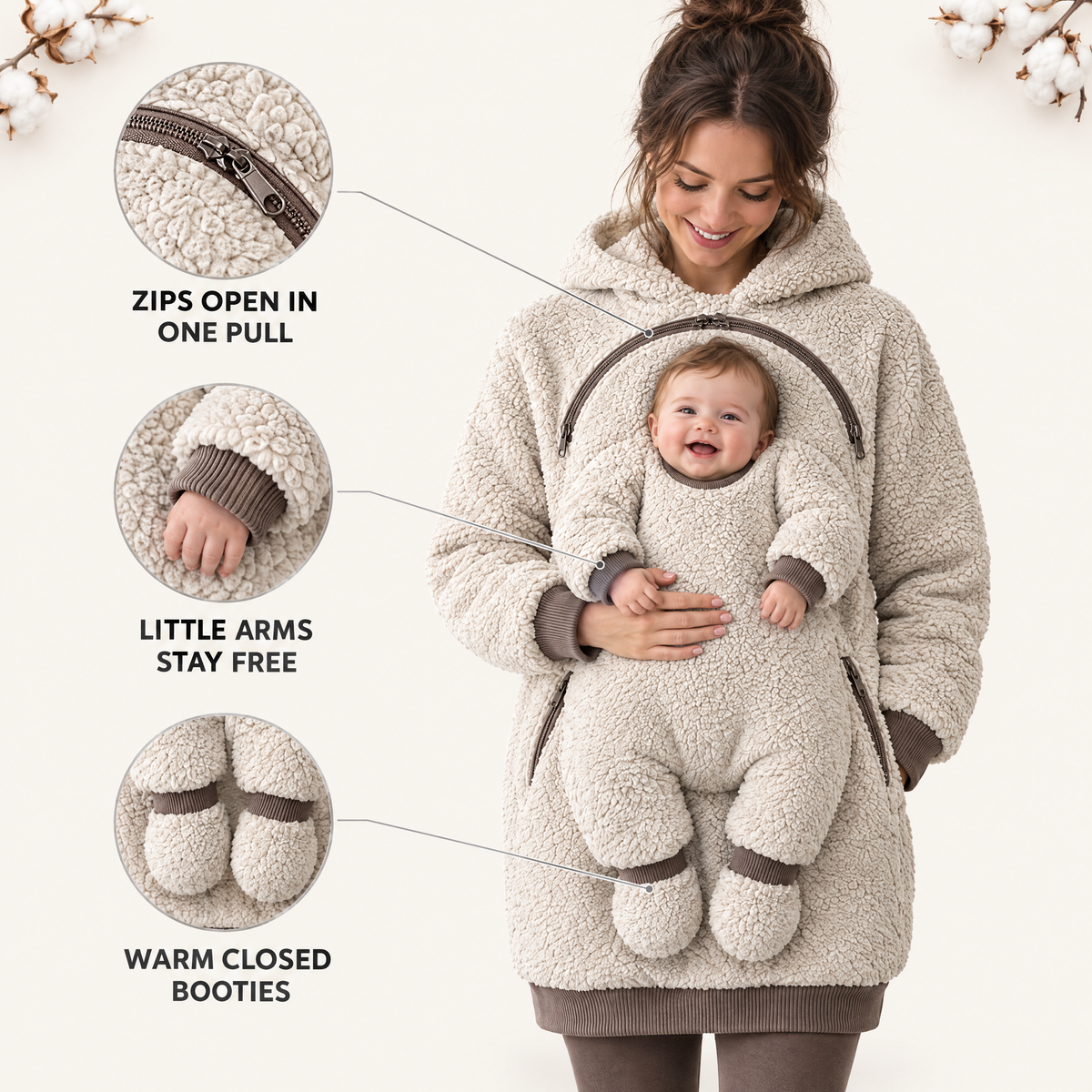Hands-Free Baby Carrier Hoodie For Mom TH10 171247