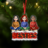 Snowy Brick Wall Besties Sisters Personalized Gift For Christmas Acrylic Ornament LM32 895947