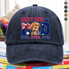 Custom Photo Best Dog Mom Dad Ever Ever Ever With Australian Flag Washed Denim Baseball Cap Gift For Dad, Birthday Gifts HO82 894384