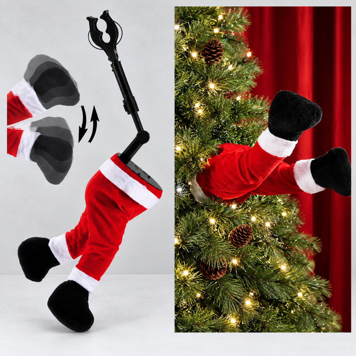 Animated Christmas Legs Tree Decoration, Funny Kicking Holiday Decor LM32 670001