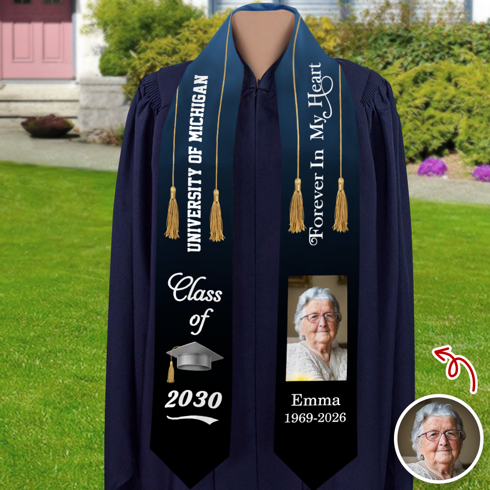 Custom Photo Class Of 2026 Forever In My Heart Memorial Stoles TH10 898813