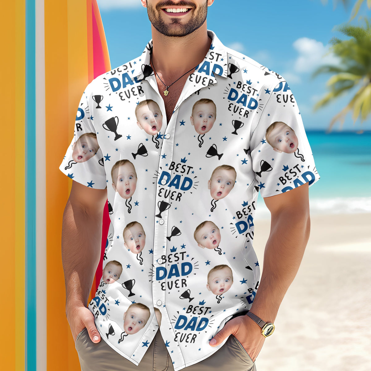 Custom Photo Best Dad Ever Hawaiian Shirt Gift For Dad HO82 894126