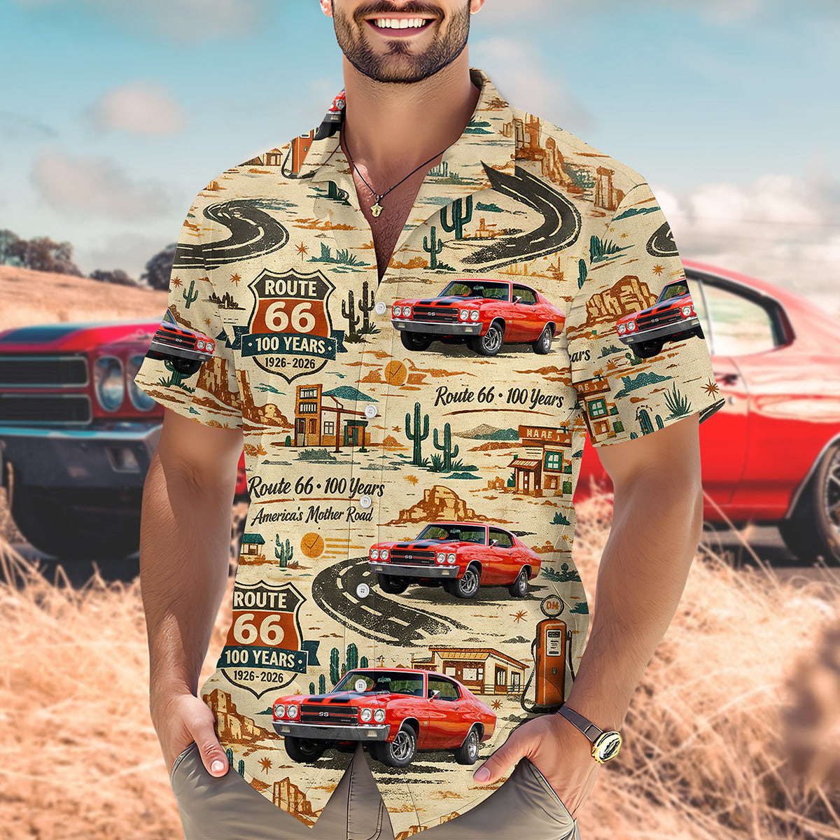 Custom Car Photo Route 66 100 Years America's Mother Road Hawaii Shirt TH10 898681
