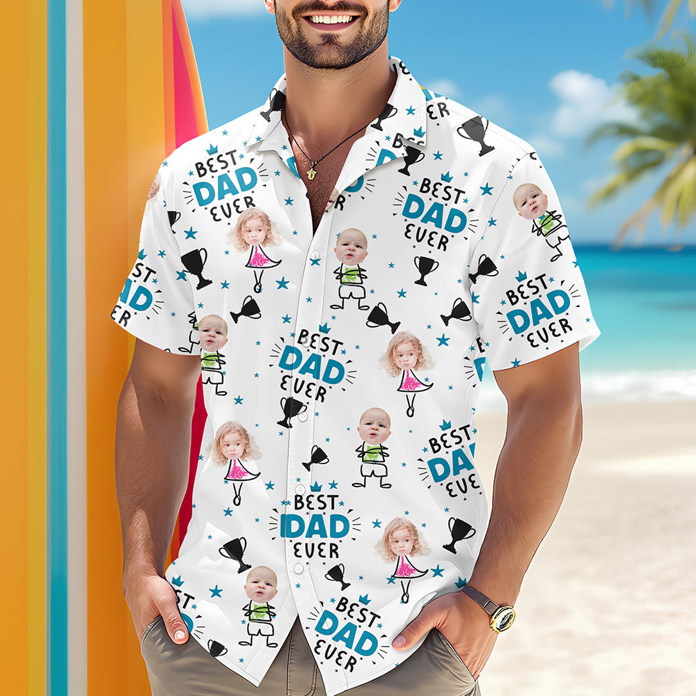 Custom Photo Best Dad Ever Family Hawaii Shirt TH10 892827