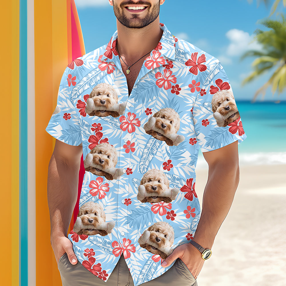 Custom Photo Funny Face Dog Family Hawaii Shirt Summer Gift HA75 892252