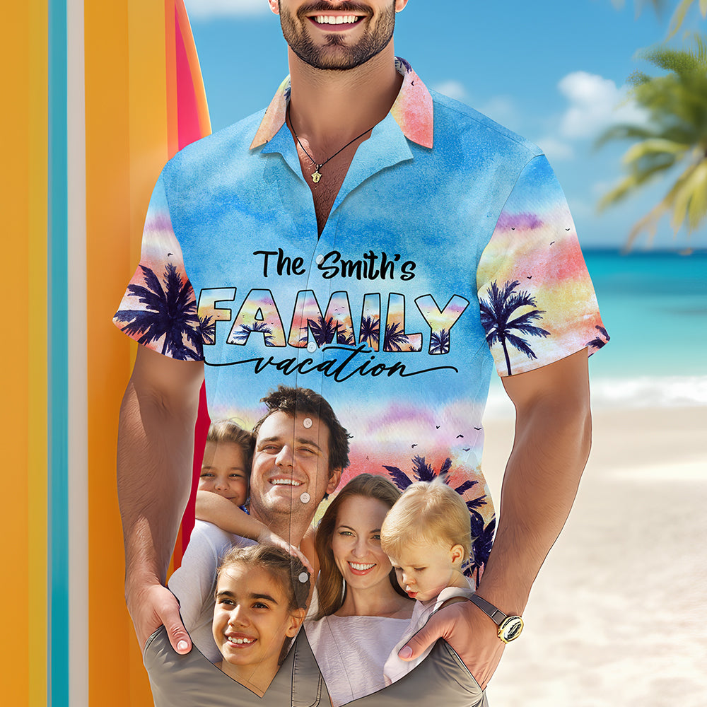 Custom Photo Family Trip Vacation Hawaiian Shirt HA75 892578
