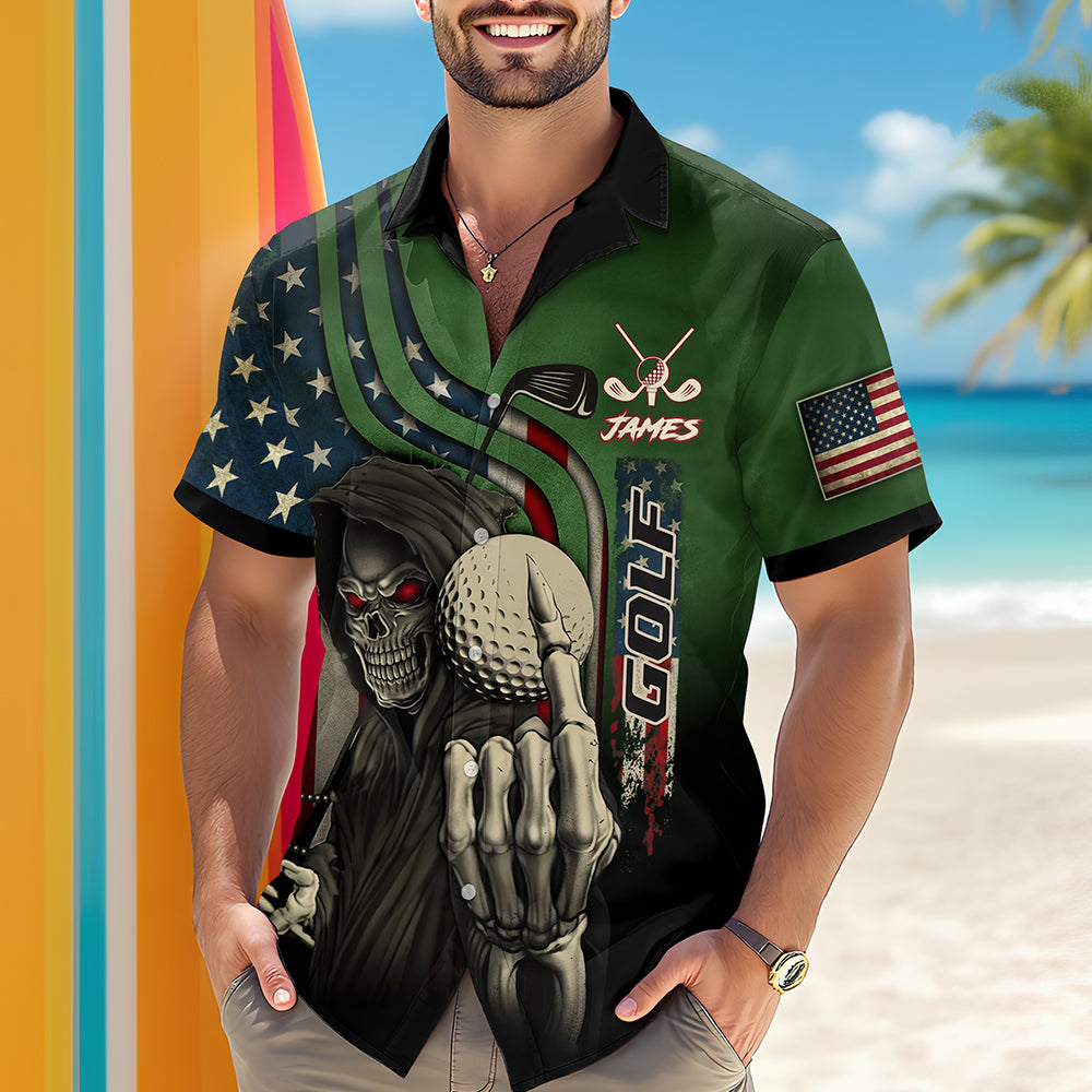 Personalized Shut Up And Swing With American Flag Hawaiian Shirt For Golf Lover CH07 910054