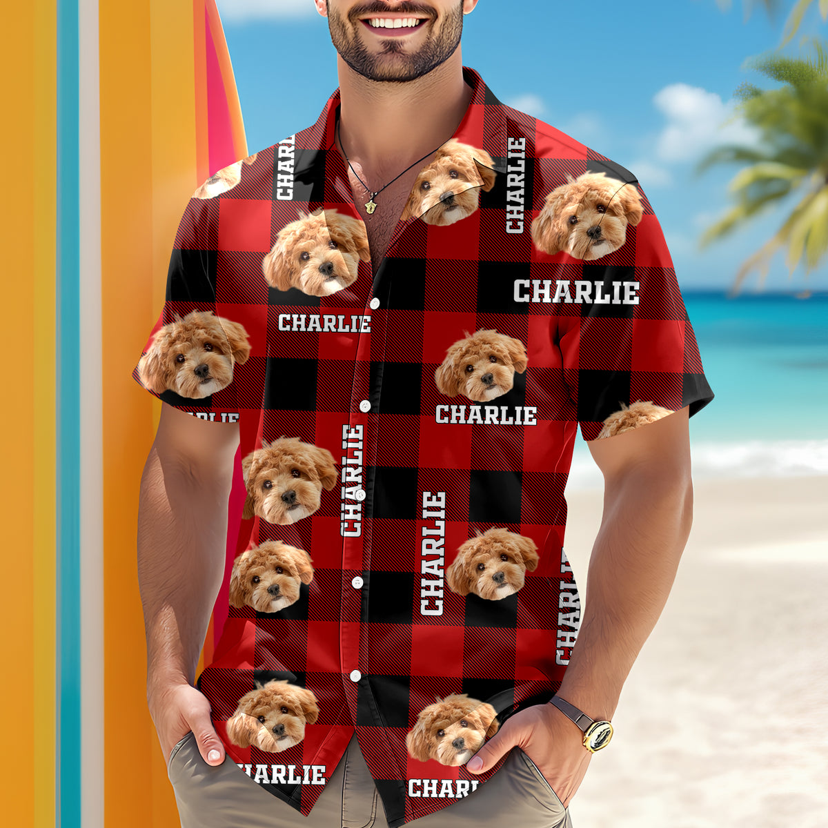 Custom Photo Dog Cat Plaid Hawaii Shirt – Personalized Pet Shirt Gift for Pet Lovers TH10 169489