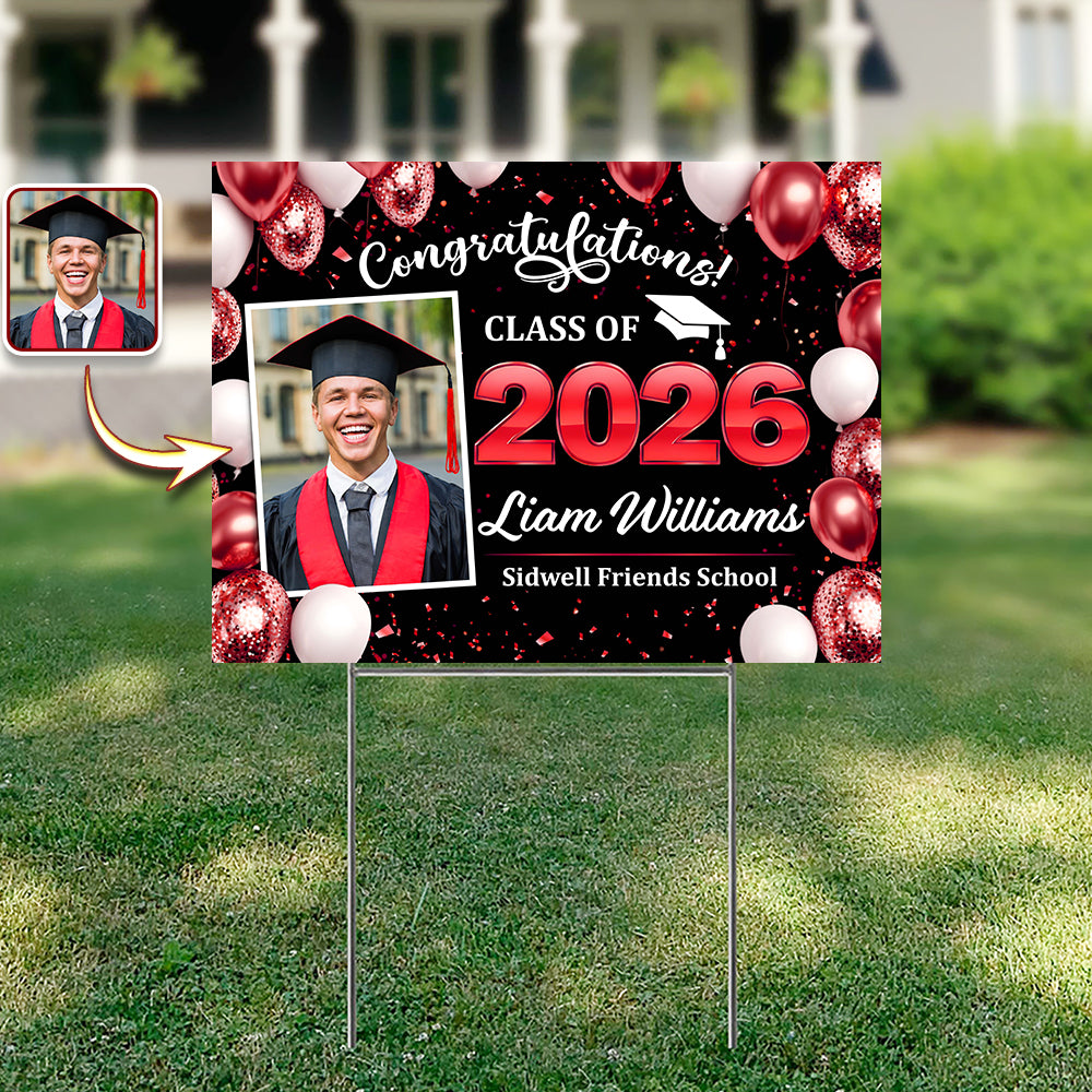 Custom Photo Class of 2026  Yard Sign Graduation Party Decor CH07 895550