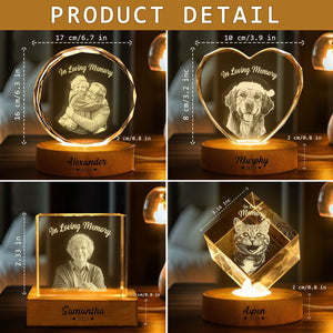 Custom Photo In Loving Memory Memorial Engraved Crystal Photo With Light HA75 898210