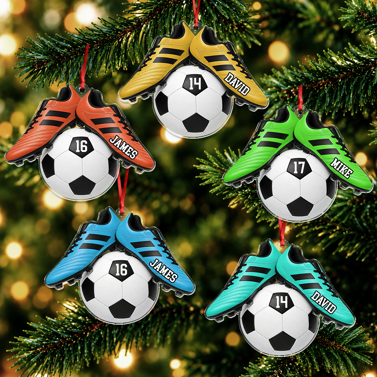 Personalized Soccer Acrylic Ornament, Christmas Tree Decoration for Soccer Players and Fans HA75 919380