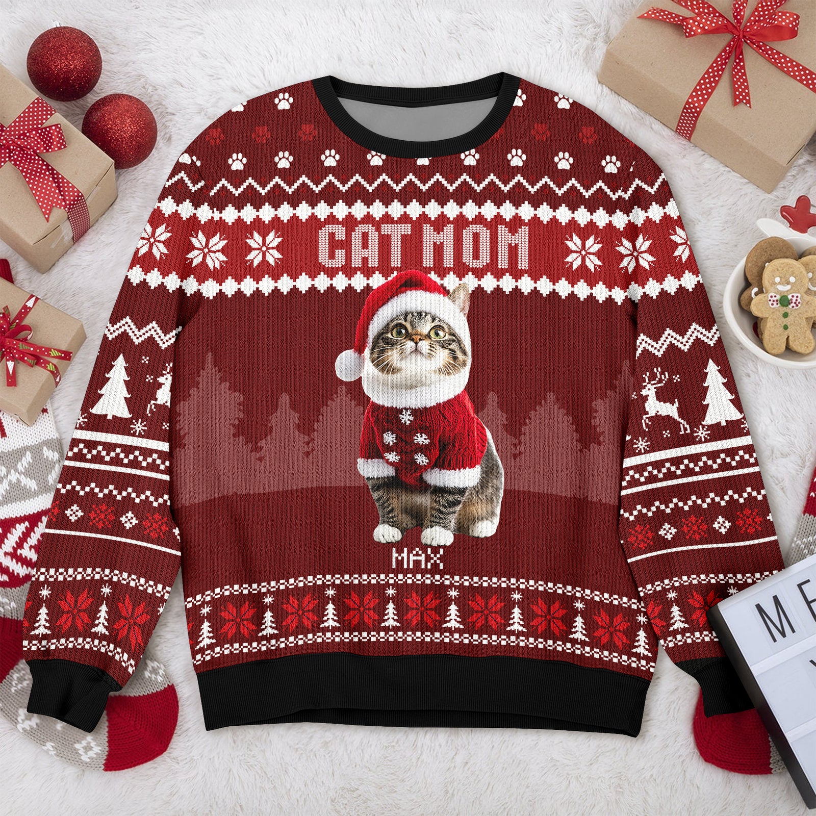 Custom Photo Cat Dad Cat Mom Ugly Sweater HA75 892896