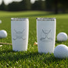 Personalized 20oz Insulated Dimpled Golf Tumbler, Custom Laser Engraved Golf Cup, White Golf Tumbler, Gift for Golf Lovers LM32 897597