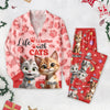 Custom Cat Name Life Is Better With Cats 3D Effect Pajamas LM32 895933