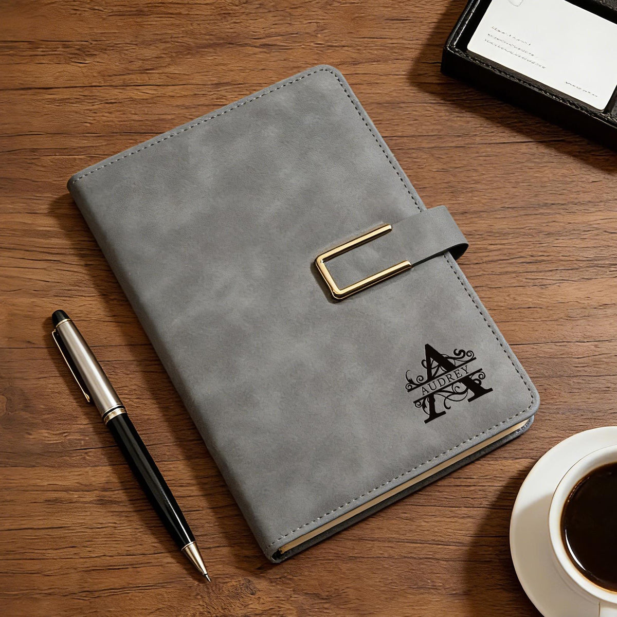 Custom Journal Engraved Leather Notebook Set With Pen, Gift For Dad, Family Gift LM32 899341