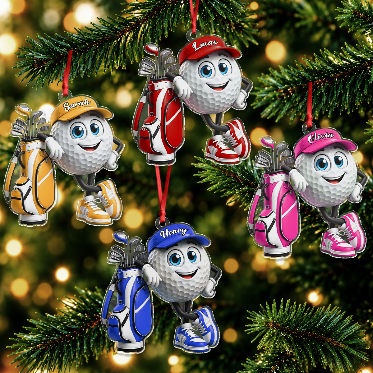 Personalized Golf Christmas Acrylic Ornament Gift for Golf Lovers TH10 171151
