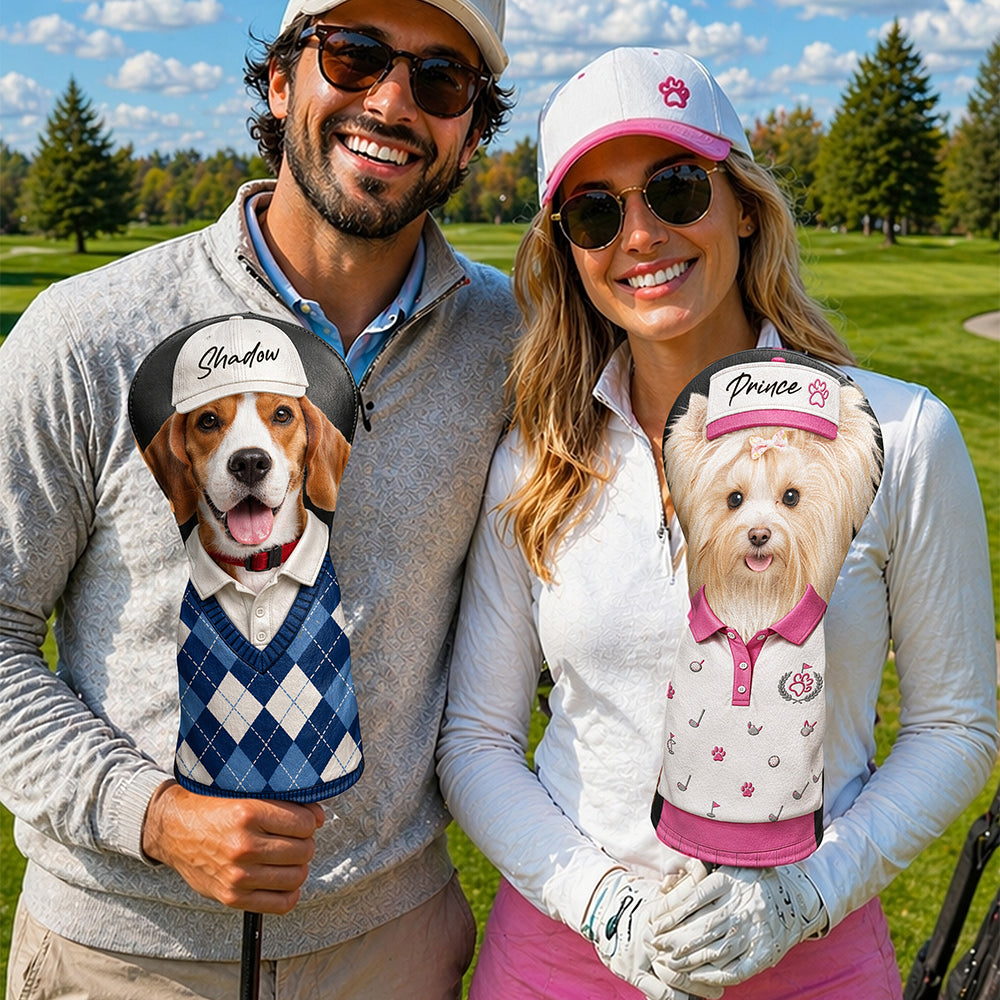 Custom Pet Photo Golf Head Cover, Golf Club Cover - Gift For Dog Cat Dad Mom, Golf Lovers HO82 902200