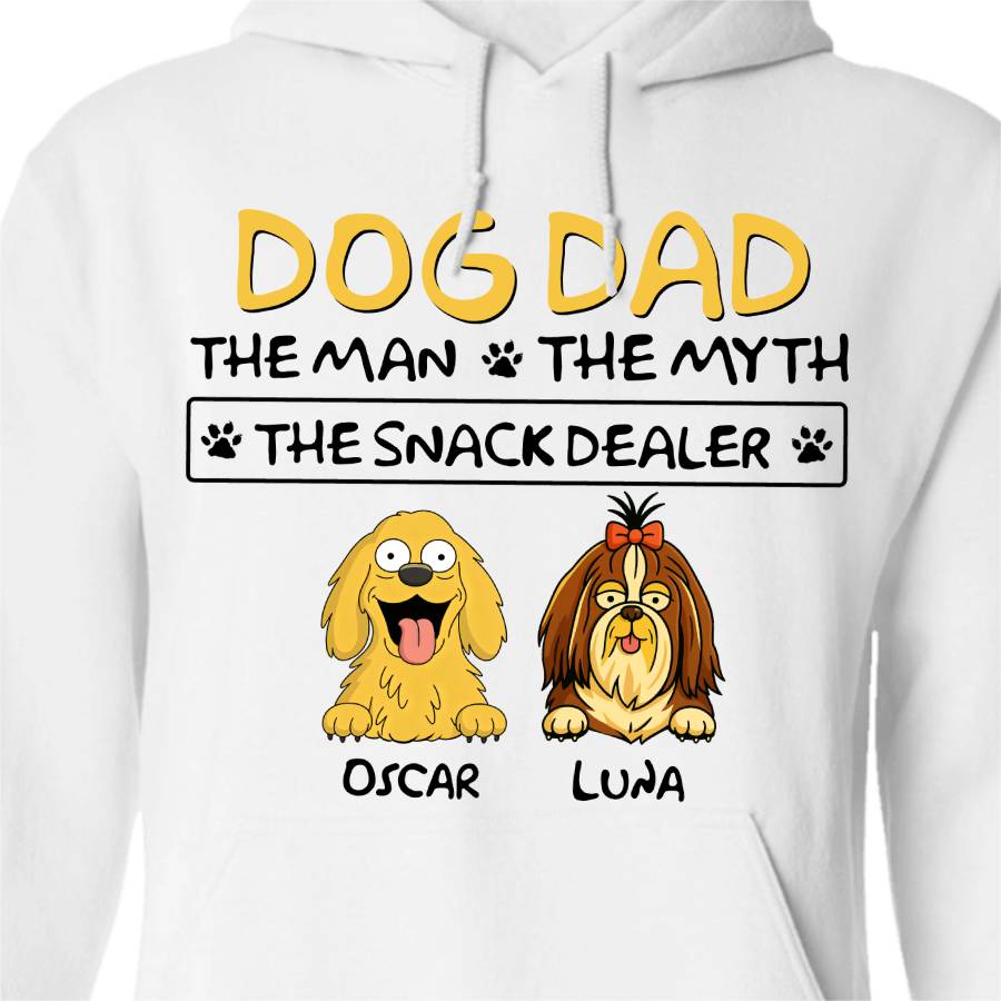 Dog Dad The Man The Myth The Snack Dealer Bright Shirt Personalized Gift For Dog Dad HO82 893700