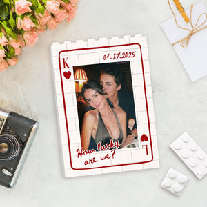 Personalized Couple Photo Playing Card Puzzle Building Brick Blocks LM32 899173