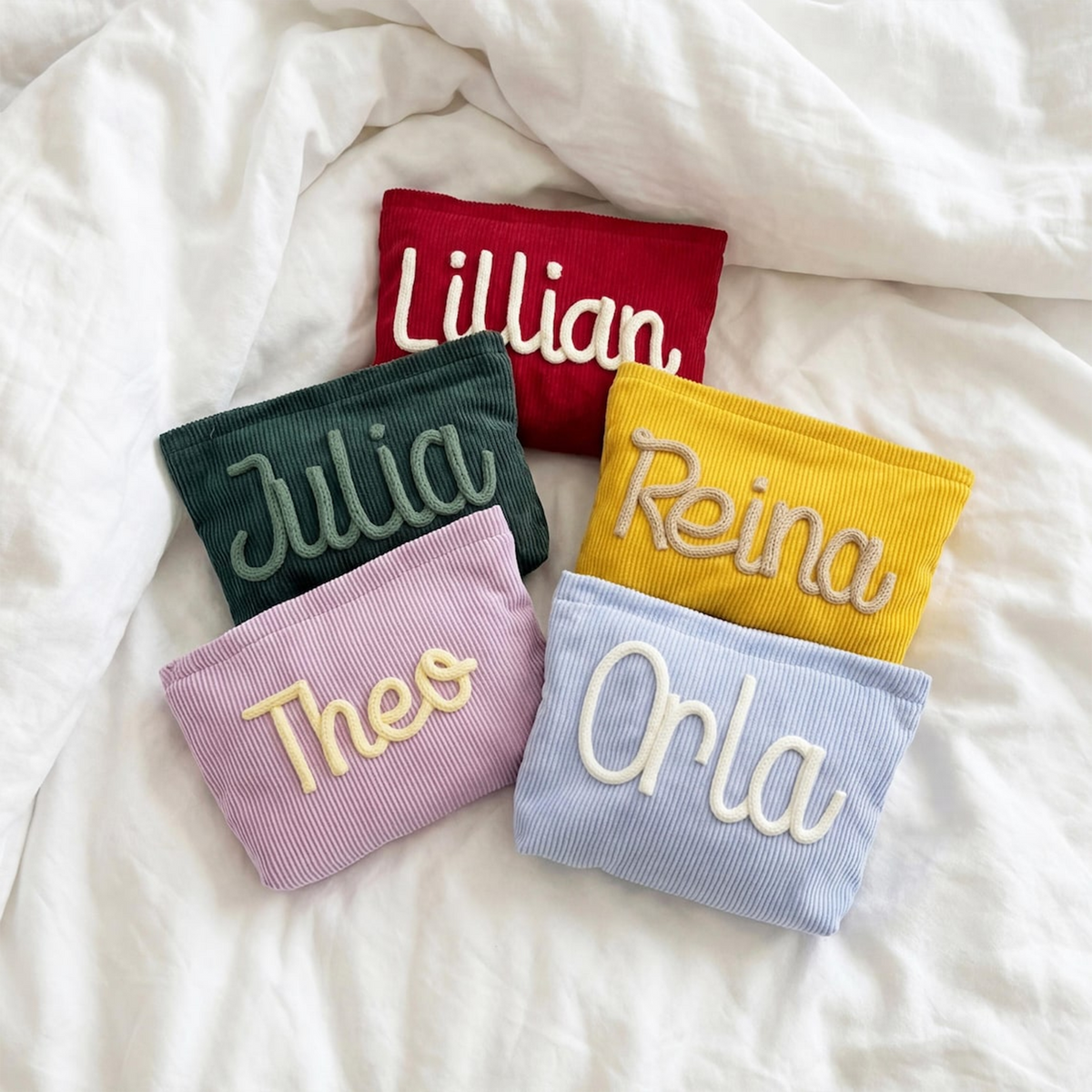 Personalized Name Chenille Travel Makeup Bag - Gift For Mom, Girlfriend, Women, Summer Gift HO82 902066