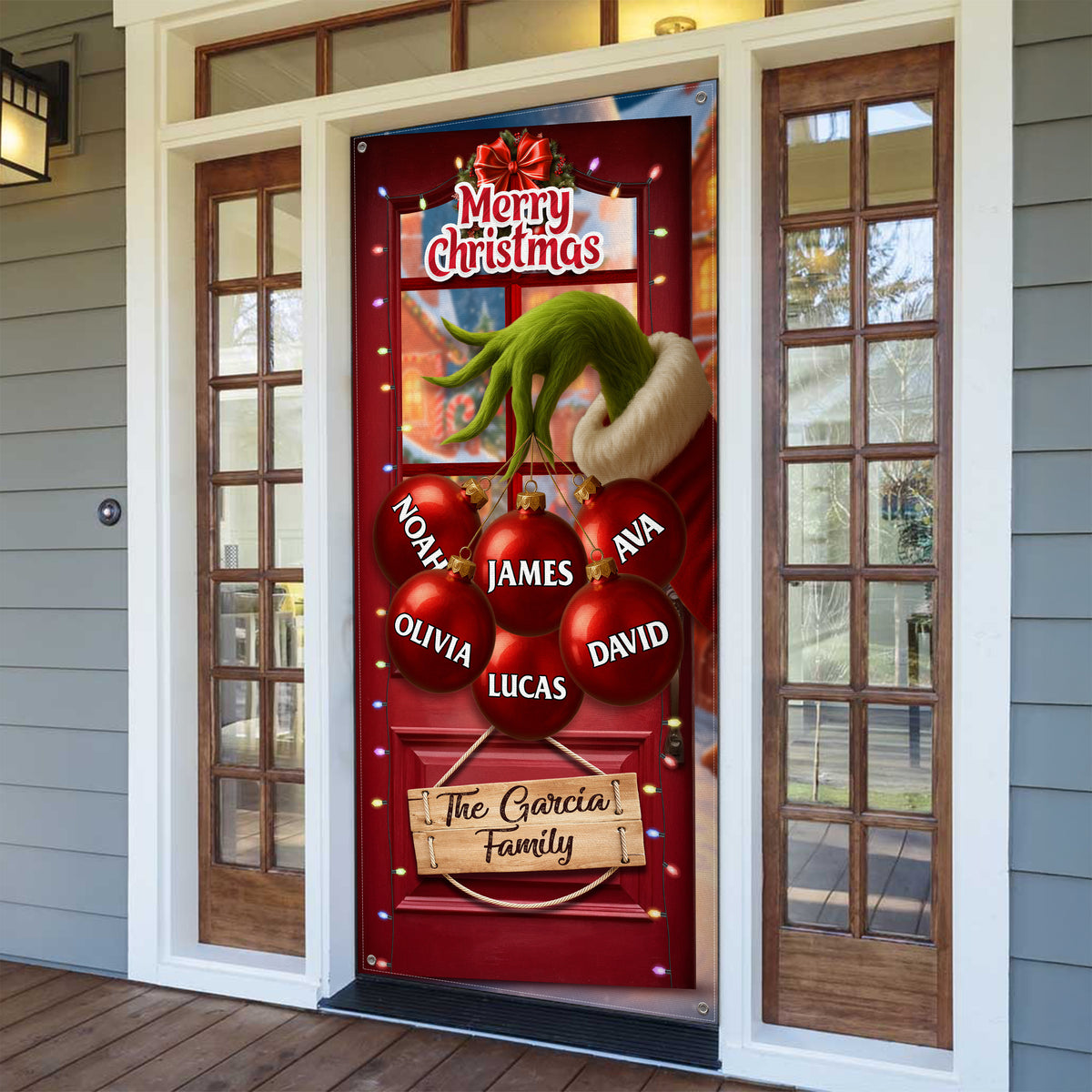 Custom Funny Ew People Christmas Family Merry Grinchmas Door Cover CH07 899964