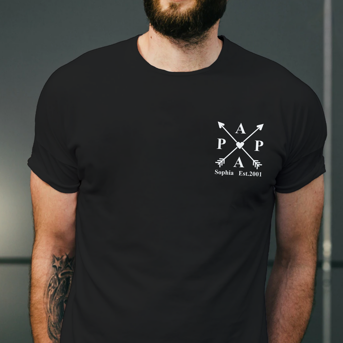 Custom Name Papa Dark Shirt - Personalized Kids Names Gift for Dad, Father’s Day Gift LM32 899647