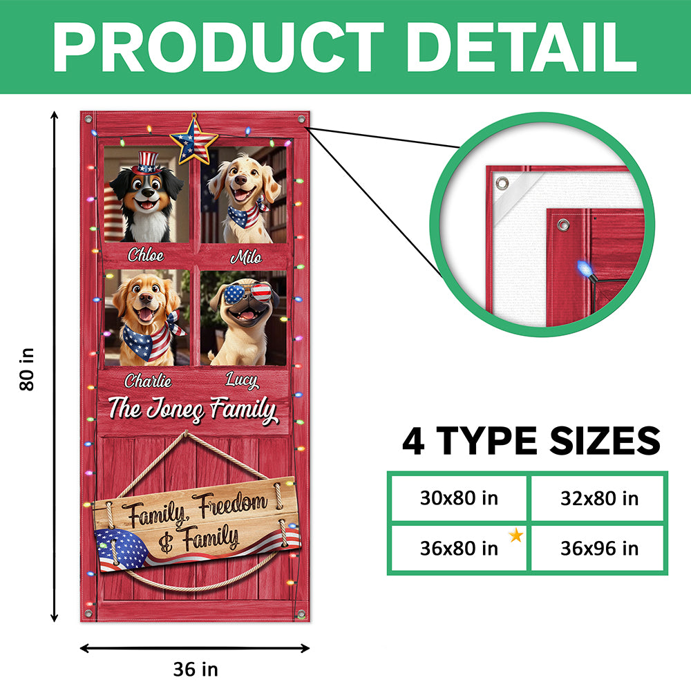 Custom America Dog Faith, Freedom & Family Decoration Door Cover LM32 897977