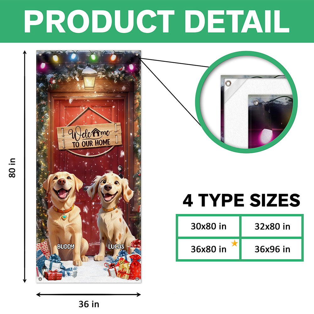 Custom Cute 3D Dog Welcome To Our Home Christmas Decoration Door Cover HA75 898086