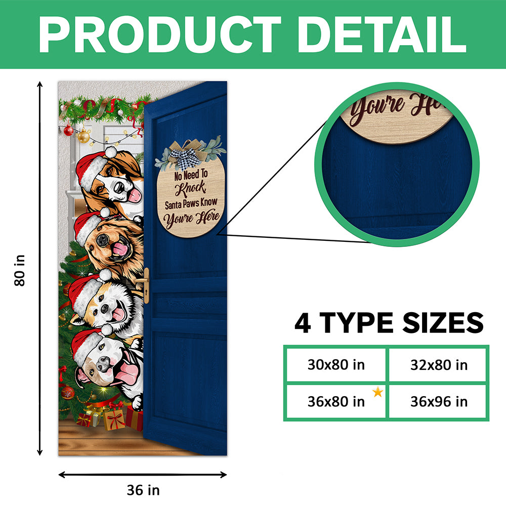 Personalized Santa Dog No Need To Knock Christmas Decoration Door Cover LM32 895659
