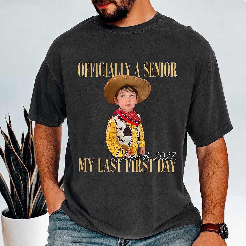 Personalised Vintage Photo And Year Senior - Officially A Senior - My Last First Day Comfort Shirt Ver 2 HA75 922042