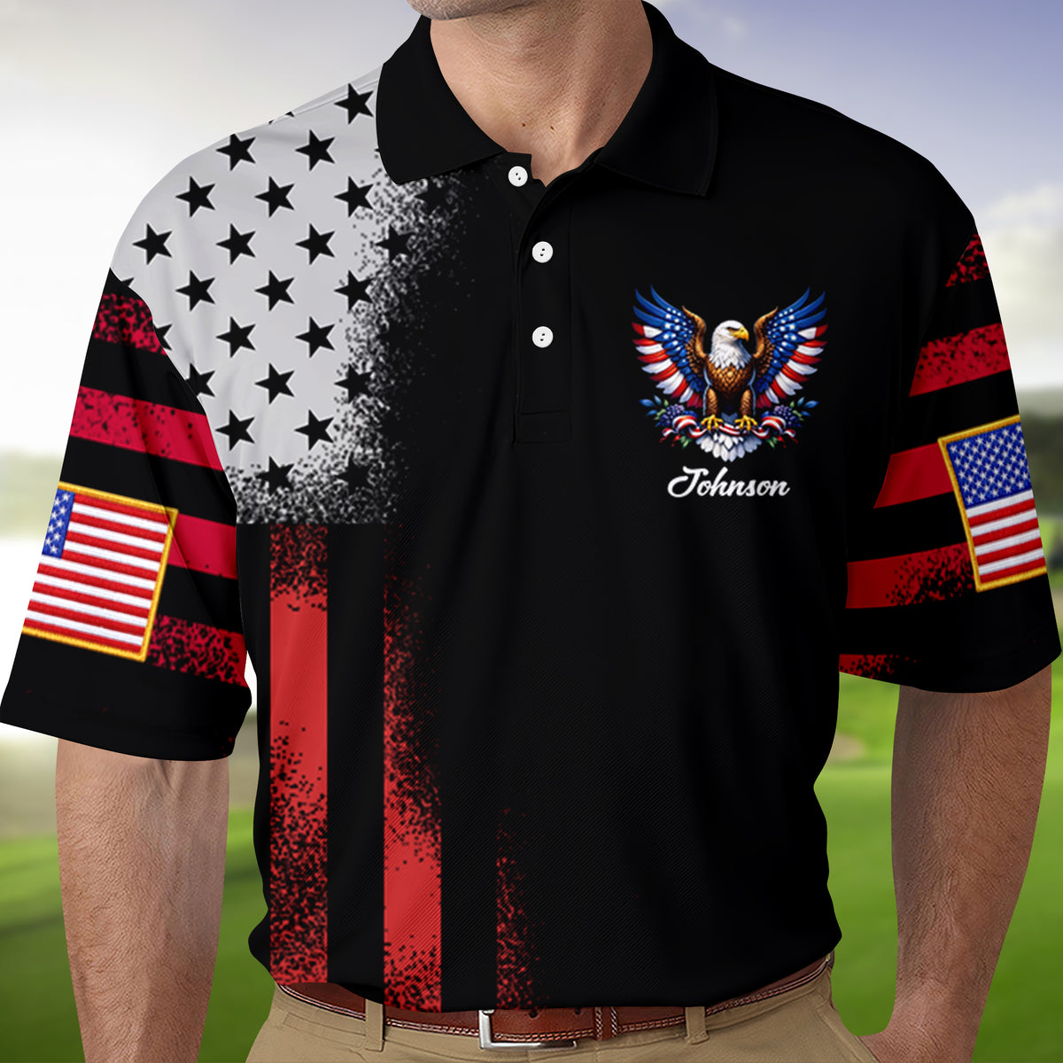 Custom Name American Flag 250th Anniversary 1776–2026 Eagle Patriotic Polo Shirt HO82 902028