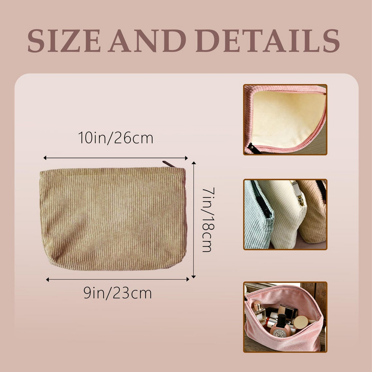 Personalized Name Chenille Travel Makeup Bag - Gift For Mom, Girlfriend, Women, Summer Gift HO82 902066