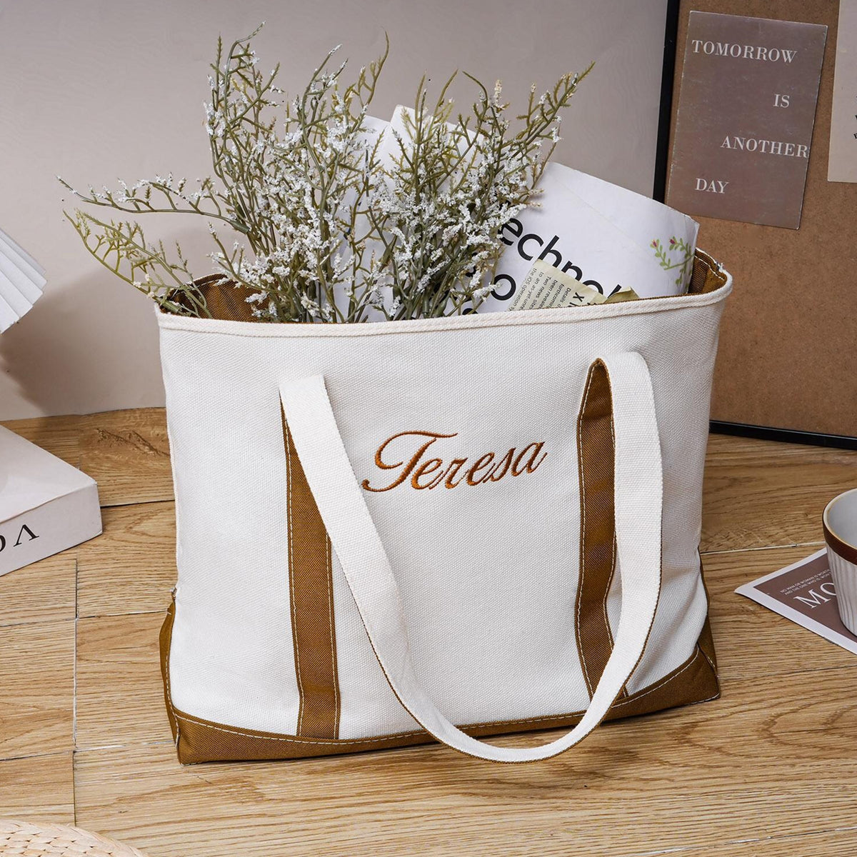 Custom Name Monogram Beach Bag - Summer Gift For Women, Mother's Day, Wife, Girlfriend HO82 902000