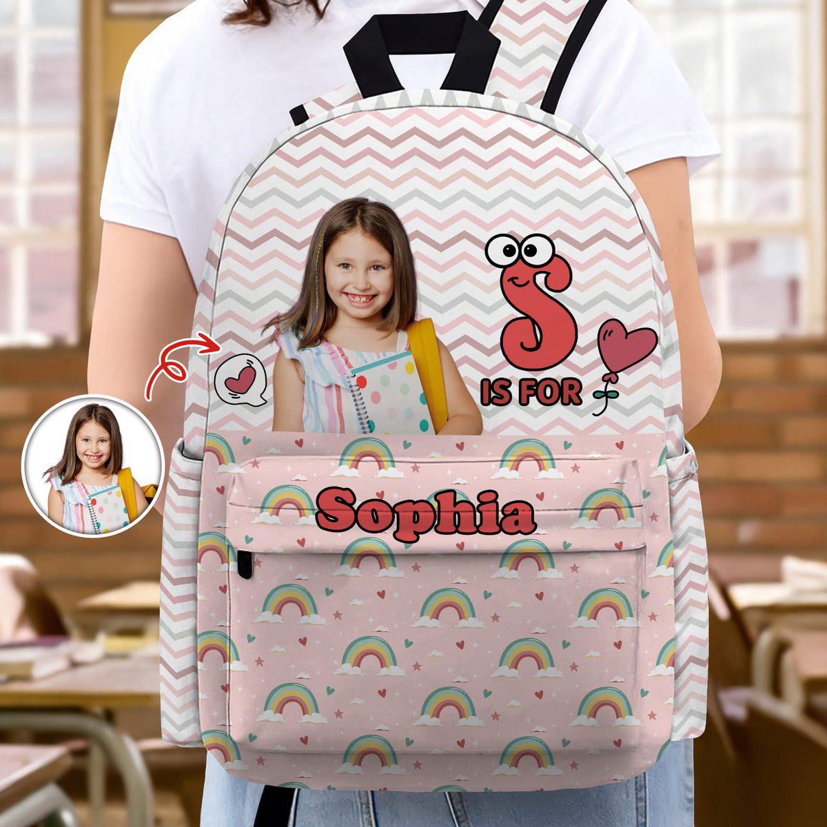 Custom Kid Photo Hello School Backpack CH07 896124