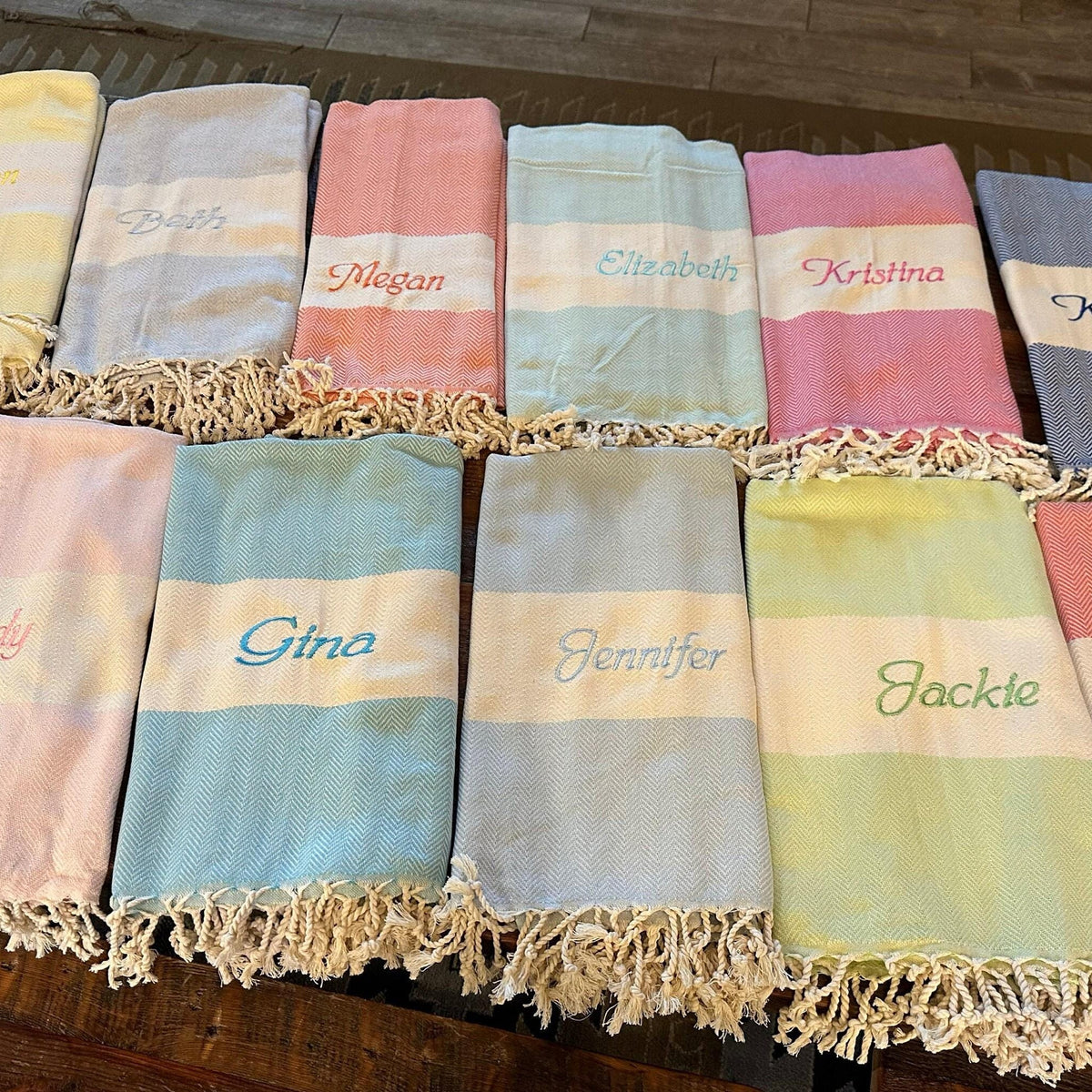 Personalized Name Turkish Beach Towel, Pool Towel- Holiday Gift, Party Gifts, Mother's Day, Bachelorette Favor Towel Gift LM32 899897