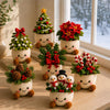 Christmas Plant Pot Crochet, Snowman Poinsettia Mini Xmas Holiday Decor Gift LM32 670261