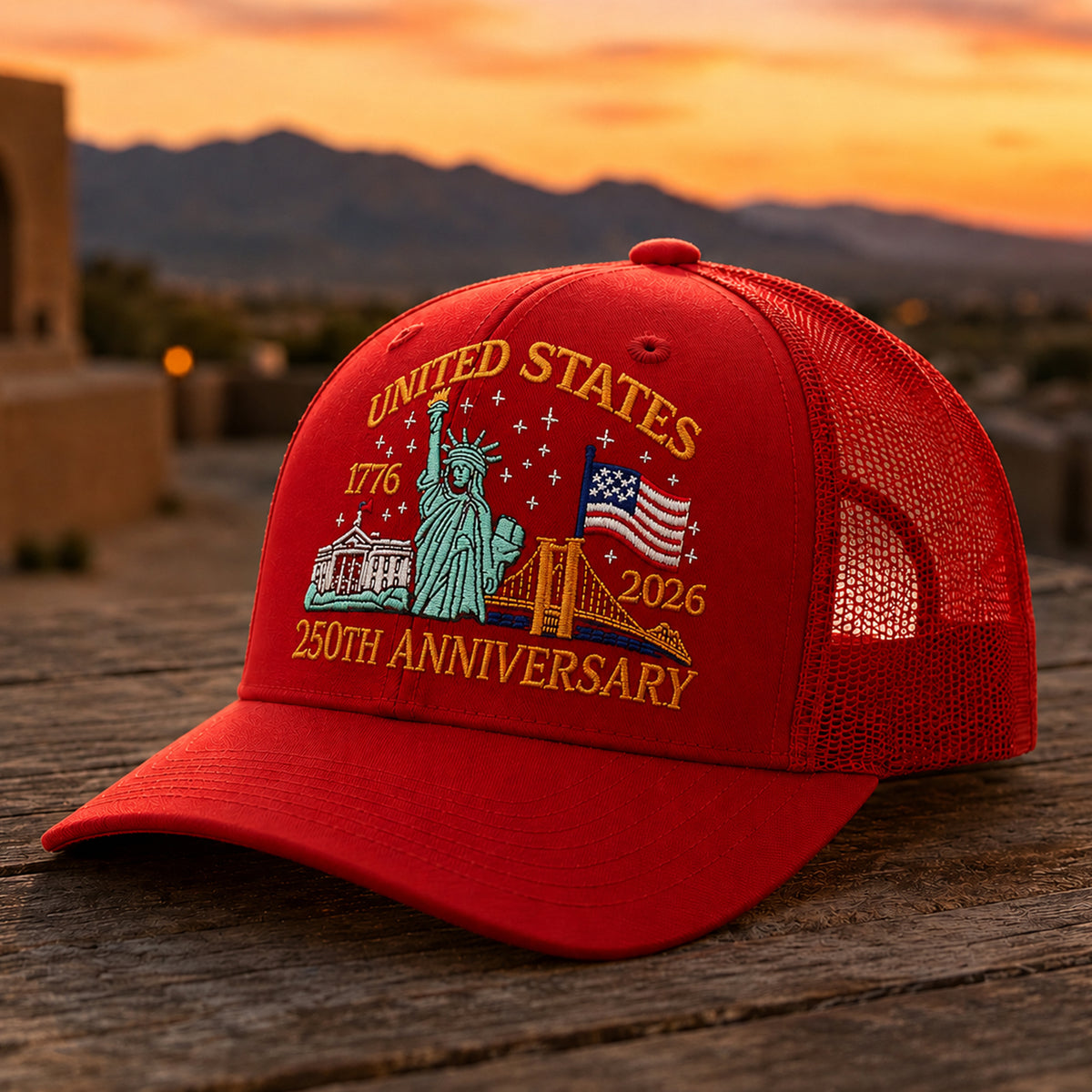 250th Anniversary USA Hat USA Patriotic Embroidered Trucker Hat HO82 902874