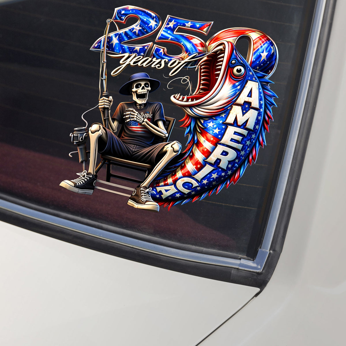 We The People Fisherman 250 Years Of Freedom Car America Window Decal Sticker LM32 899195