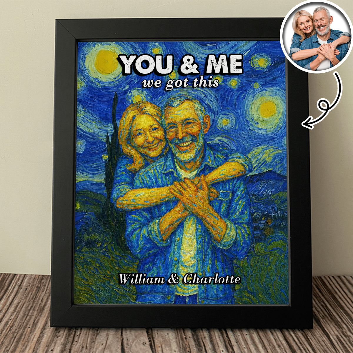 Custom Photo You And Me We Got This Under Starry Night - Personalized Picture Frame CH07 896544