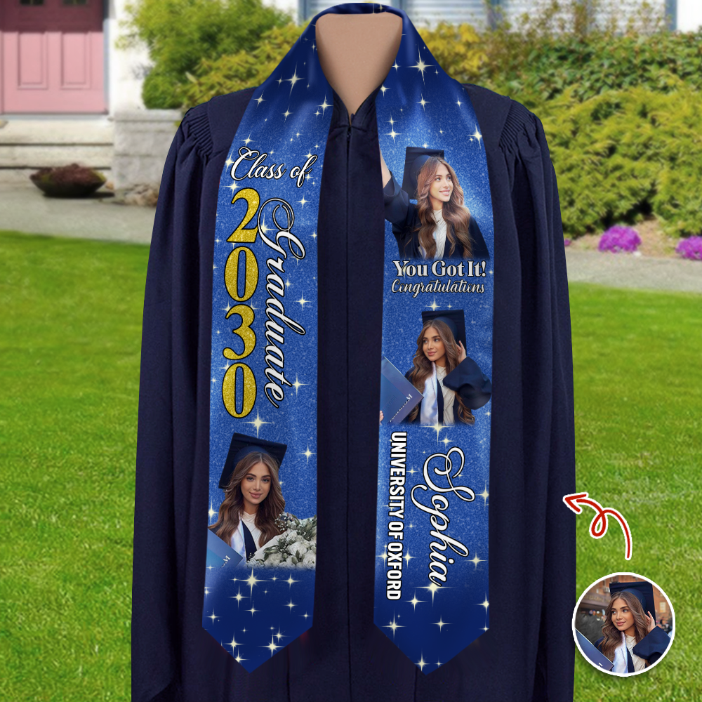 Custom Photo Class of 2026 Graduation Stole CH07 910802